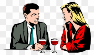 Couple Having Drinks Royalty Free Vector Clip Art Illustration - Illustration