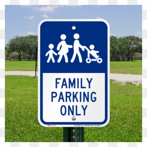 Family Parking Only Sign - Public Parking (with Right Arrow) Sign, 18" X 18"
