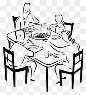 Family Eating Clipart Group 60 Rh Runsickcattle Com - Family At Dinner Table Drawing