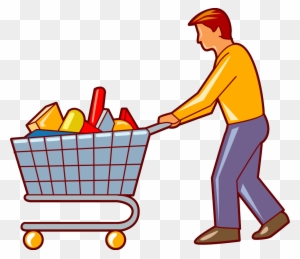 28 Collection Of Push A Cart Clipart High Quality, - Person Pushing Shopping Cart Clipart