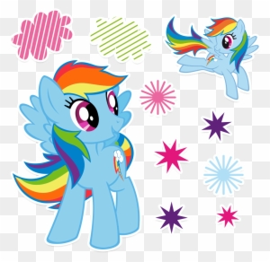 My Little Pony Rainbow Dash Wall Decals Scenes 10 Pieces, - Happy Birthday My Little Pony