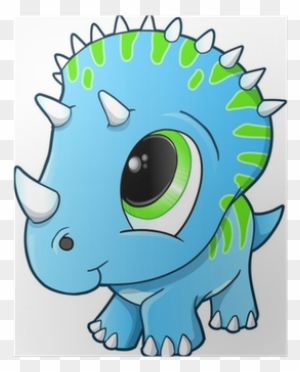 Cute little blue baby dinosaur cartoon' Sticker | Spreadshirt