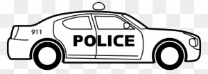 Medium Image - Police Car Black And White Clipart