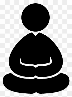 Meditation Yoga Posture Of A Sitting Man Vector - Meditation Black And White