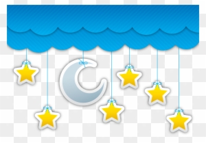 Star Moon Night Sky Cloud - Estrelas E Nuvens Png