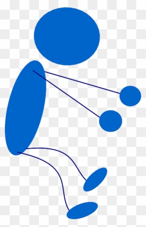 Blue, Stick, People, Man, Figure, Person, Sitting - Blue Stick Man