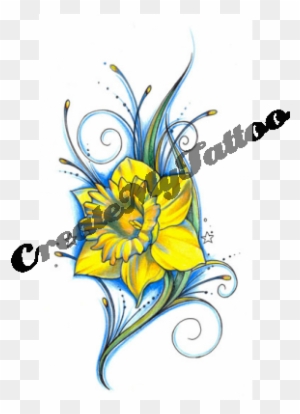 I Want A Daffodil Tattoo That Is Vivid Enough That - Daffodil Tattoo Designs - Free Transparent PNG Clipart Images Download