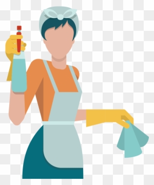 Flat Pack Kitchen Woman - Kitchen Cleaning Icon