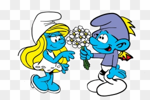 Clumsy Smurf And Smurfette Kiss Wallpaper For Iphone - Adult Coloring Book Designs: Stress Relief Coloring
