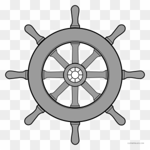 Ship Wheel Transportation Free Black White Clipart - Boat Steering Wheel Clipart