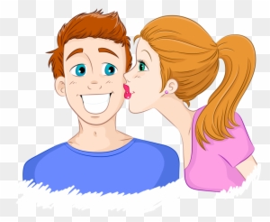 Cheek Kissing Clip Art - Kiss Cartoon Cute Gif - Free Transparent PNG  Clipart Images Download