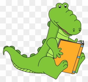 Gators Are Readers - Animals Reading Books Clip Art