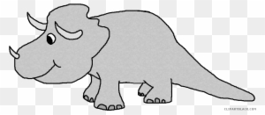 Triceratops Animal Free Black White Clipart Images - Dinosaur Clip Art