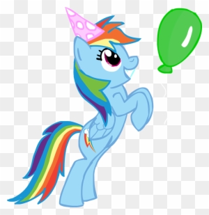 Chir-miru, Backwards Cutie Mark, Balloon, Hat, Party - Rainbow Dash Birthday Png