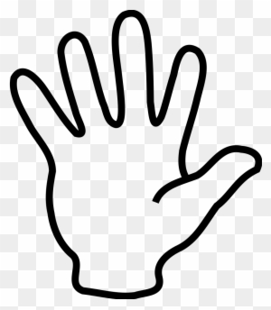 Right Handprint Clipart Download - Hand Drawing 5 Fingers