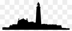 Silhouette Of Buildings Under Gray Clouds Free Stock - Light House Silhouette