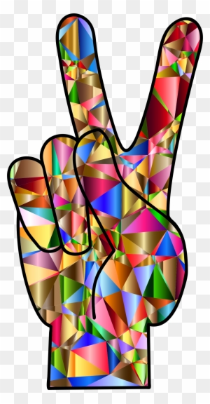 Big Image - Colorful Peace Hand Sign