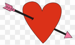 Red Valentine's Day Heart And Arrow - Arrow Going Through Heart
