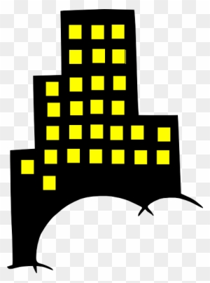 Skyscraper Building Clip Art - Black And Yellow Buildings