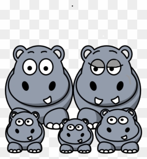 Hippo Family Clip Art - Baby Hippo Wall Calendar