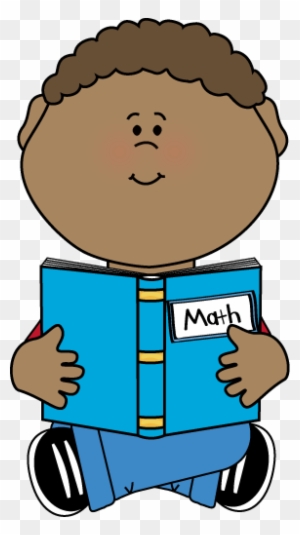Boy Reading A Math Book Clip Art - Reading A Math Book