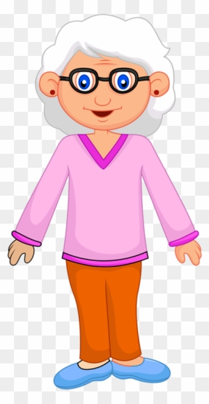 Family Clipartcartoon - Grandmother Standing Clipart