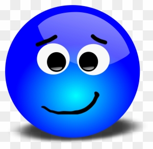 Vector Graphic Of A Blue 3d Smiley Portraying A Bothered - Smiley Face Clip Art