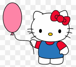 Hello Kitty Holding Balloon - Hello Kitty Balloon Clipart