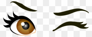 Brown Winking Eyes Png Clip Art - Winking Clipart