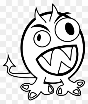 Scary Monster Clipart Black And White - Halloween Monster Black And White