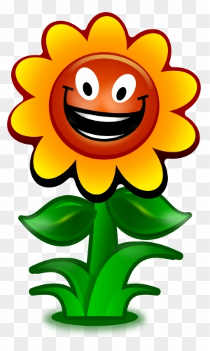 Clipart - Cartoon Flower With Face - Free Transparent PNG Clipart Images  Download