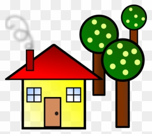 Clipart Smart Ideas Simple House Clipart With Trees - Trees And A House