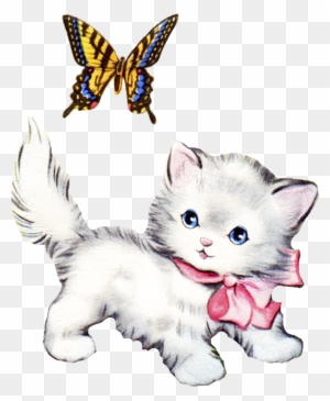Cute Vintage Kitten Clip Art - Vintage Kitten Clipart