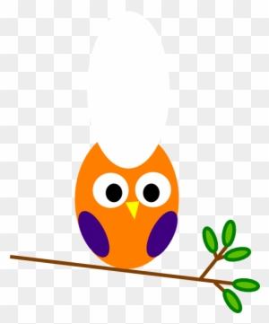 Purple Orange Owl Clip Art - Today Happy 1 Birthday
