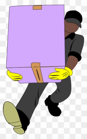 Black Man Carrying Box Clip Art At Clker - Man Carrying Box Clipart