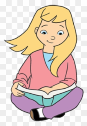 Clip Arts Related To - Cartoon Blonde Girl Reading