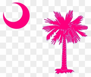 Sc Palmetto Tree Pink Clip Art At Clker - Flag Of South Carolina