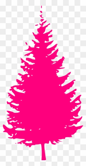 Pink Tree Clip Art - Pine Tree Silhouette Vector