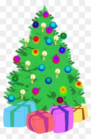 Holiday Clipart Cute Tree - Christmas Tree Drawing And Gift