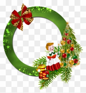 Round Transparent Green Png Christmas - Round Christmas Frames Png
