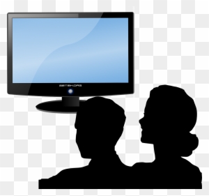 Screen Clipart Tv Time - Person Watching Tv Clipart
