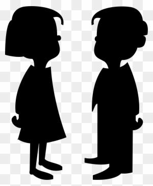 Boy And Girl Silhouette Clip Art - Cartoon Girl And Boy