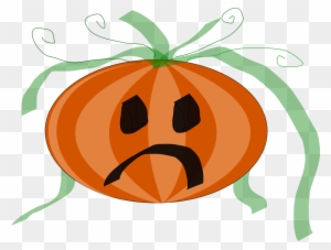 Free Vector Decorated Sad Pumpkin Clip Art - Sad Jack O Lantern