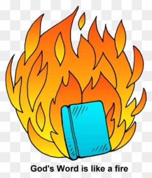 Word Fire - Burning Book Clip Art