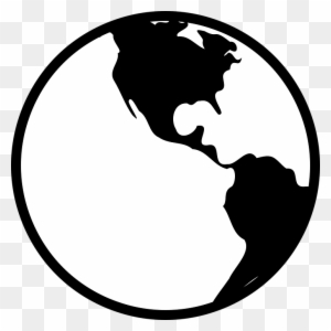 Globe World Earth Black White Americas - Black And White Earth Icon
