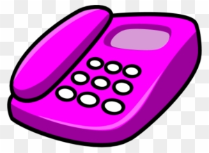 Clip Art Of Telephone Ringing In Earth Colors Clipart - Telephone Clip Art Pink
