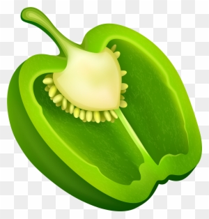Half Green Pepper Png Clipart - Green Bell Pepper Clipart