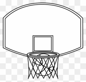 Black And White Basketball Backboard And Ball - Black And White Image Of Basket Ball