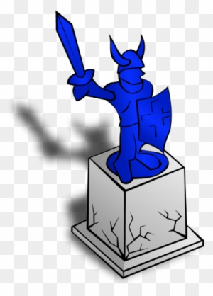 Knight Statue Holding Sword And Shield - Statue Clip Art