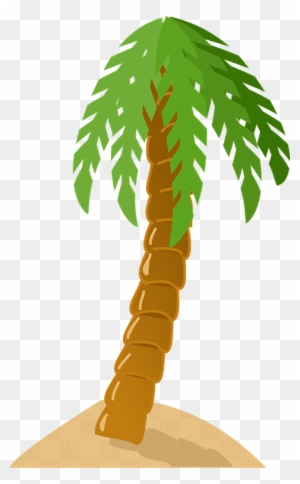 Palm Tree Exotic Tropical Island Green Sand Beach - Palm Tree Clip Art